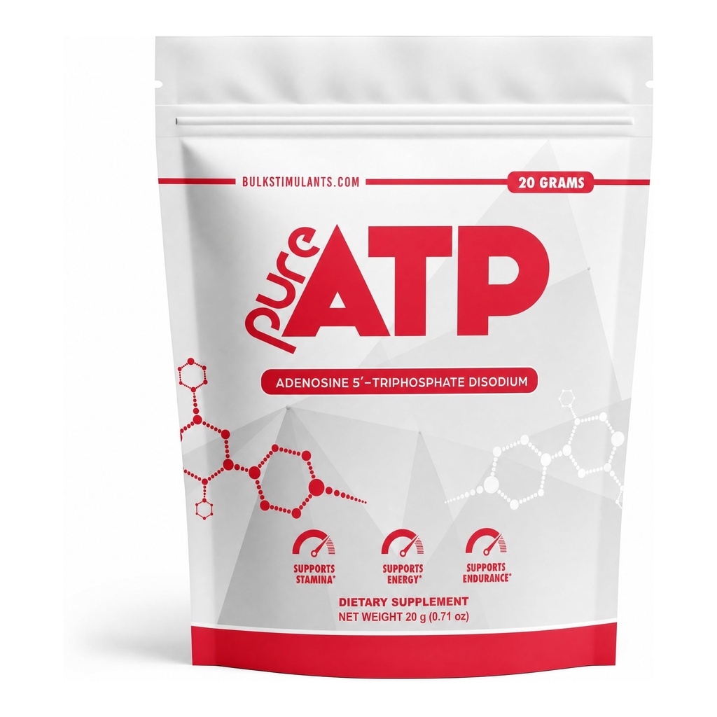 Bulkstimulans Pure ATP Adenosine Trifosfaat Powder - Verhoog energie, duurzaamheid, kracht, herstel & spierpomp, sneller dan Creatine HMB & Nitric Oxide, Natural Pre Workout Supplement - 20 Gram
