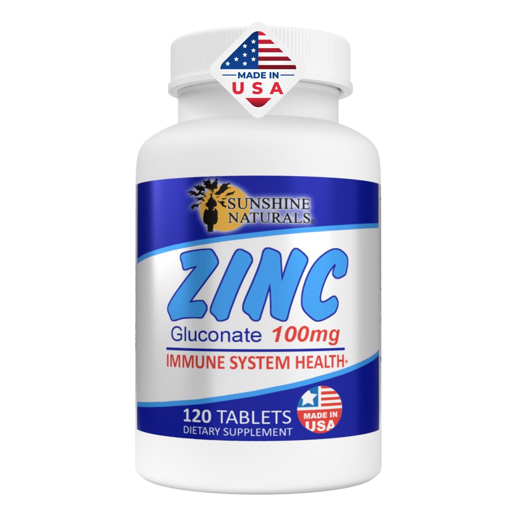 Sunshine Naturals Zink Gluconate Mineral Supplement 