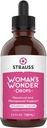 Strauss Heartdrops Wonder Drops van de vrouw; Menstruele & Menopausale Ondersteuning Supplement in Spearmint smaak, Natuurlijke Formule, Glutenvrije, Soy-Free, Non-GMO, 3.4oz Fles