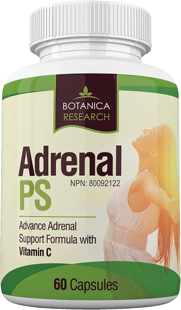 Supplément de soutien à la fatigue adrénale avec extrait d'herbe de Rhodiola Rosea Premium, L-Tyrosine, Panax Ginseng, Holy Basil - PS Complexe Cortisol Gland pour la santé Insuffisance Réponse calmante à l'énergie