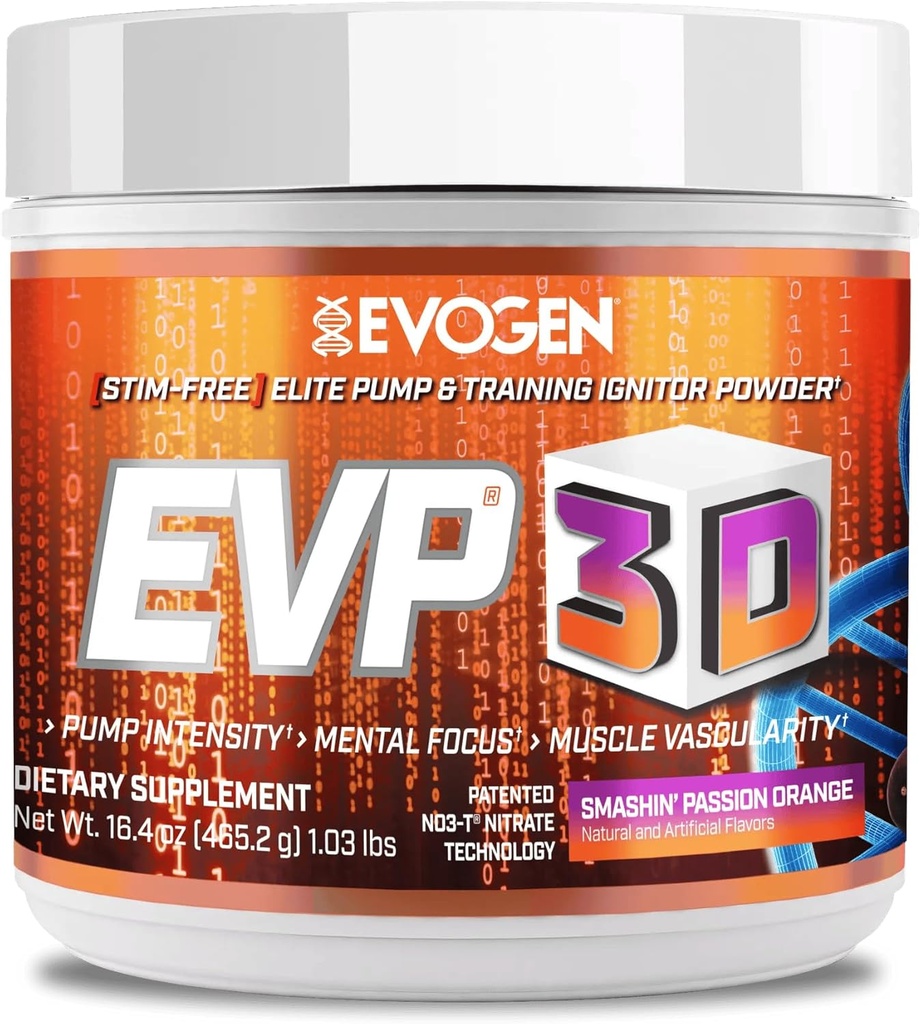 Evogen EVP 3D - Stim Free Pre Workout Powder for Men & Women 