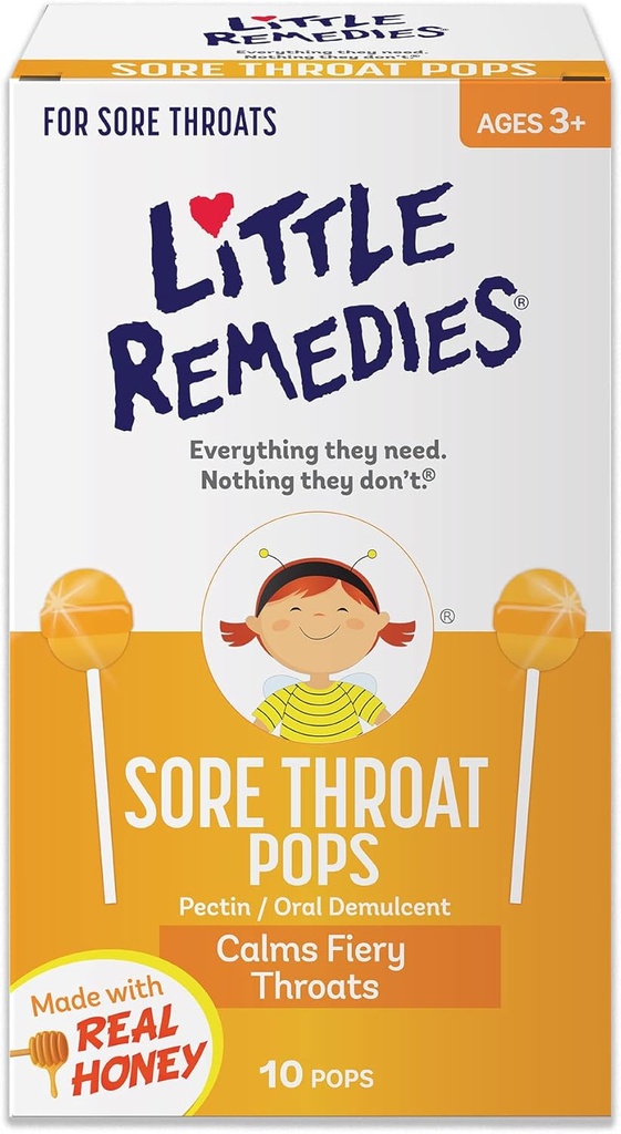 Little Remedies Sore Throat Pops, Made With Real Honing, 10 Count(Pack of 1)