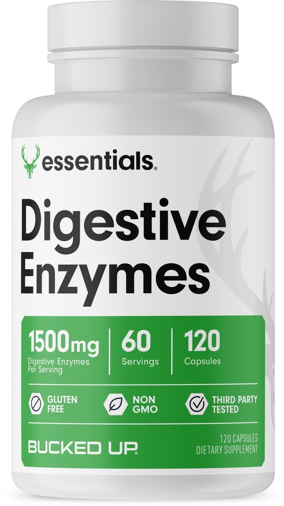 Enzymes digestifs enroulés (1500 mg), Essentiels (60 portions, 120 capsules)