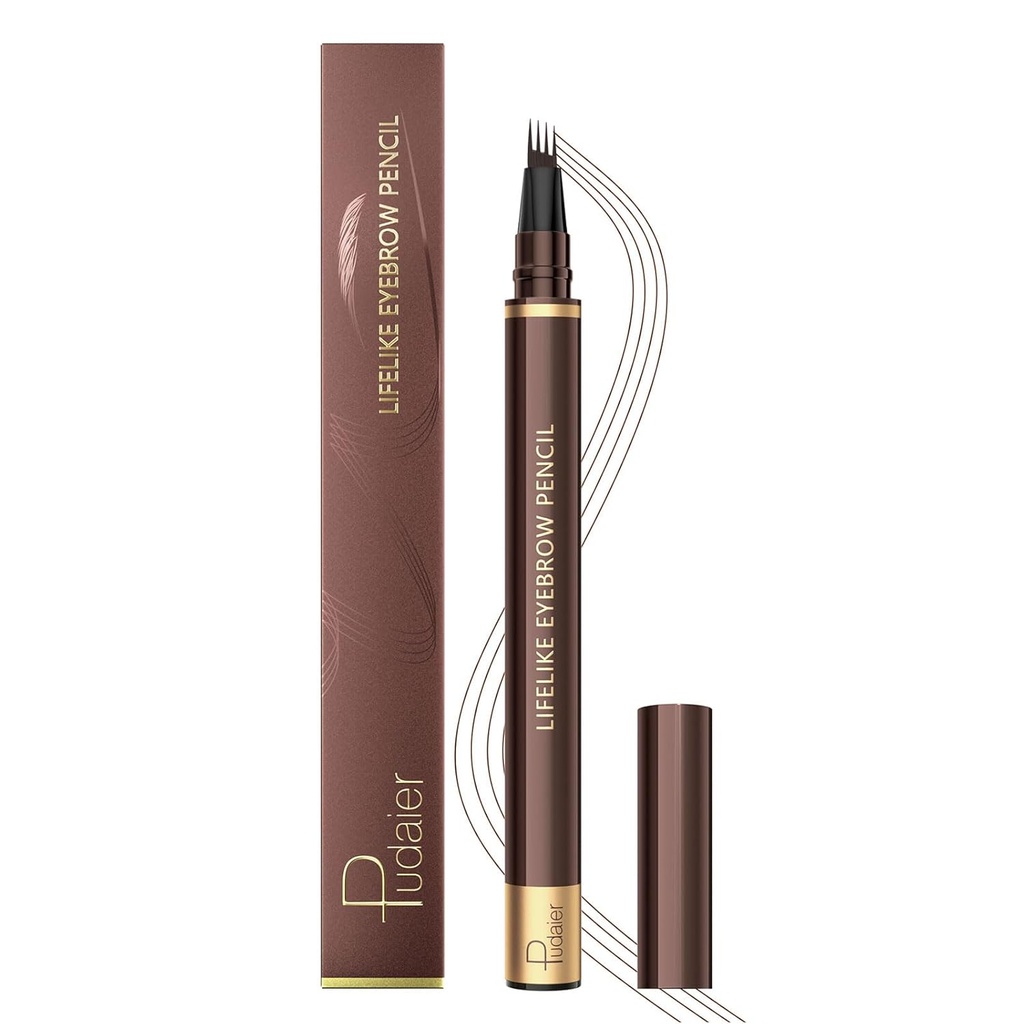 Microbladerende wenkbrauw Pen, Magic wenkbrauwpotlood voor vrouwen met 4 vork tip, waterdichte wenkbrauw make-up Pen, natuurlijk-looking, Hair Like Strokes, Long dragen