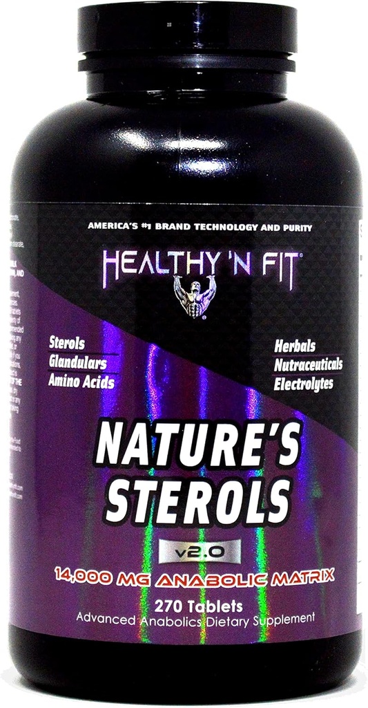 Gezonde 'N Fit Nature's Sterols 270 tabletten - Glandulars met Aminozuren, Kruiden, Stim-free Energy en Elektrolyten.