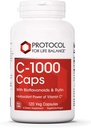 Protocol voor Life Balance - C-1000 Caps met Bioflavonoïden en Rutin - Antioxidant vermogen van vitamine C, Ondersteunt gezonde immuunsysteem functie, Biedt Cellulaire Bescherming - 120 Veg Capsules