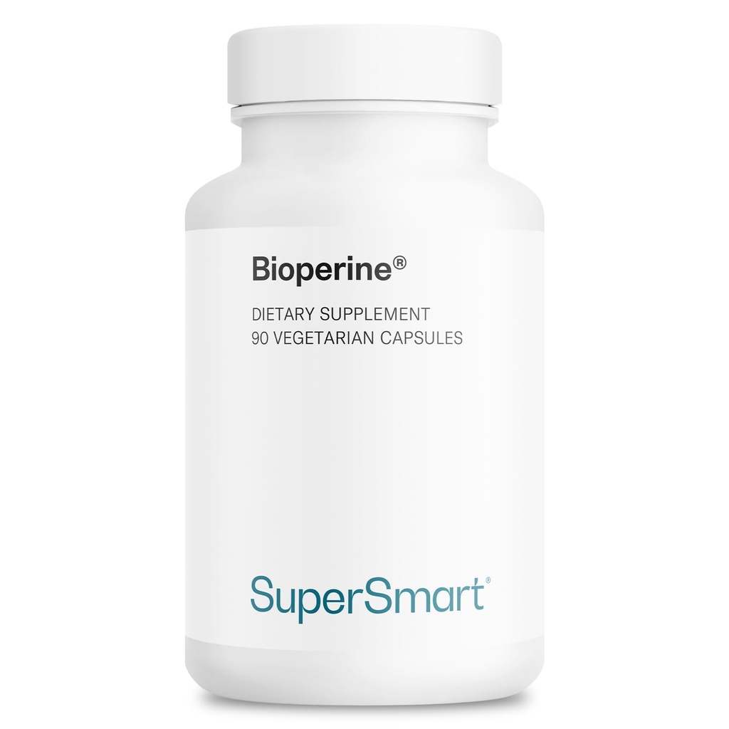 SuperSmart Bioperine 30 mg per dag (95% Piperine) - Black Pepper Extract Supplement - Absorptie-enhancer - Decompensative Enzymes Ondersteuning 