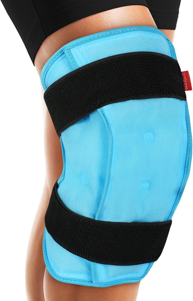 Comfytemp 3D Knie Ice Pack Wrap voor letsel Herbruikbare Gel, FSA in aanmerking komende, Knie Cold Pack Brace Fysische therapie voor Meniscus Tear, Beenpijn, Vervanging, Artritis, Muscle Recovery, Chirurgie Get Well Cadeau