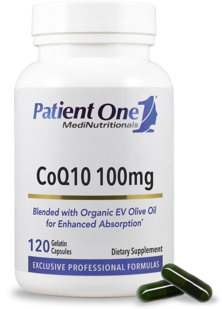 Patient One Coenzyme Q10 (CoQ10) 100 mg Antioxidant Supplement to Support Heart and Vascular Health* 