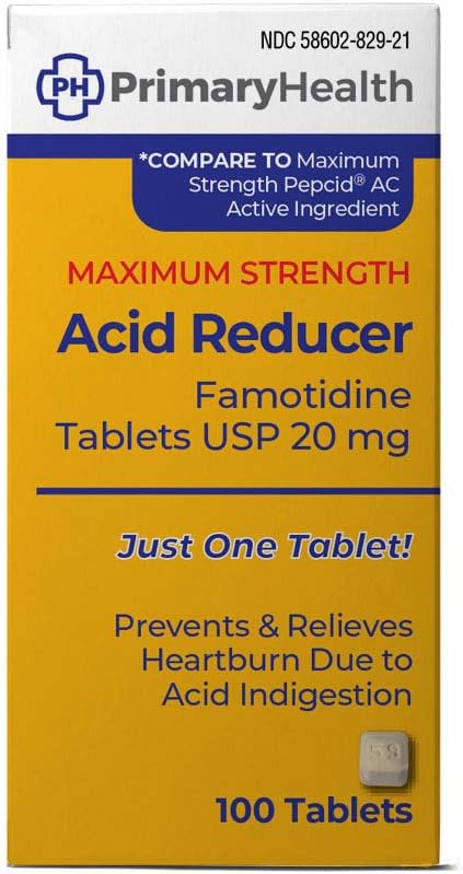 Maximale sterkte Acid Reducer Famotidine 20 mg tabletten, 100Count