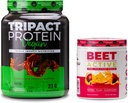 Nutriologie TRIPACT Poudre de protéines végétaliennes, pour les shakes de protéines végétaliennes, beurre d'arachide au chocolat (20 portions) et de betterave active, saveur de fruits de passion (30 portions)
