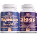 Natural Sleep Aid Magnesium Complex Bundle - Premium Sleep Support Supplement en Magnesium Supplement - One Month Supply, Made in The USA