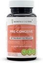 Geheimen van de stam Pre-Conceive, 60 capsules, 1000 mg, Vitex, Red Raspberry, Black Cohosh, Red Clover, White Peony, Shatavari. Klaar voor voorbereiding 60 capsules