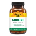 Country Life Choline 266mg, Gecertificeerd Glutenvrij, Gecertificeerd Veganistisch, Gecertificeerd Halal - 100 Tabletten