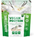 Au sujet du temps Poudre de protéines végétaliennes 22g Vanille, ingrédients naturels, non-OGM, à base de plantes, sans gluten, sans soja, sans lait, 32 portions
