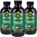 Immunia Elderberry Syrup helpt het immuunsysteem te versterken. Vlierbessen Concentraat met vlierbloesem, tijm en pepermunt. Geen suiker toegevoegd. Heerlijke smaak. 24 dagen / Bottle. (3-pack)