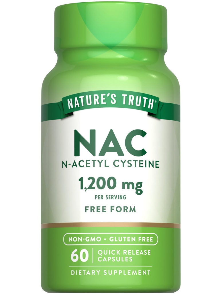 Nature's Truth NAC Supplement N Acetyl Cysteine Vrije vorm Aminozuur 