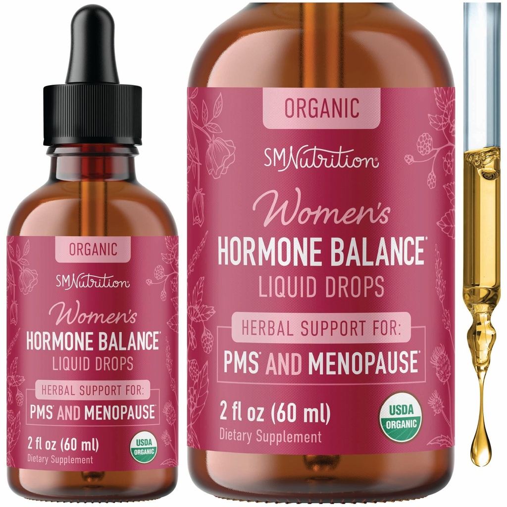 Hormone Balance Liquid Drops met Black Cohosh, Stinging Nettle, Red Raspberry Leaf, Chasteberry & More 