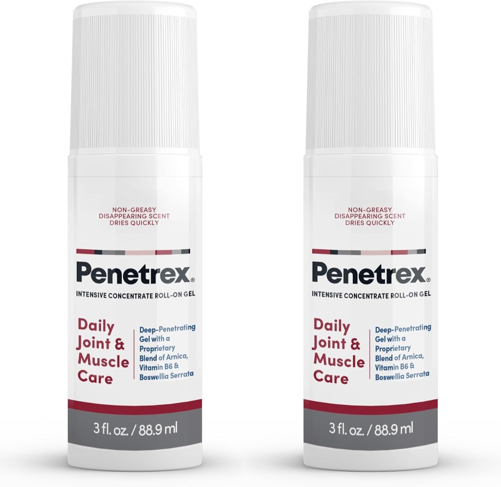 Penetrex Joint & Muscle Therapy - Soothing Gel for Back, Neck, Hands, Feet - Premium Whole Body Rub with Arnica, Vitamine B6 & MSM - 3oz Roll On Gel (2-pack)
