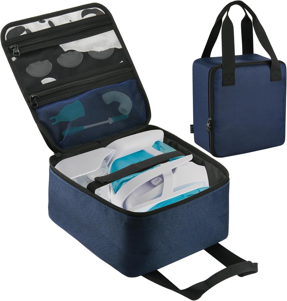 Beautyflier neus reiniger opslagzak, reisveiligheid geval voor Nasal Nasal Irrigation System, Countertop Caddy Portable Neti Pot draagt geval, beschermende neus reiniger tas met handvat riem (Alleen zak)