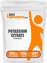 BulkSupplements.com Kaliumcitraatpoeder - voor Hydratatie Ondersteuning, Minerale Supplement, Kalium 99mg - Glutenvrij, 300mg per portie, 500g (1.1 lbs) (verpakking van 1)