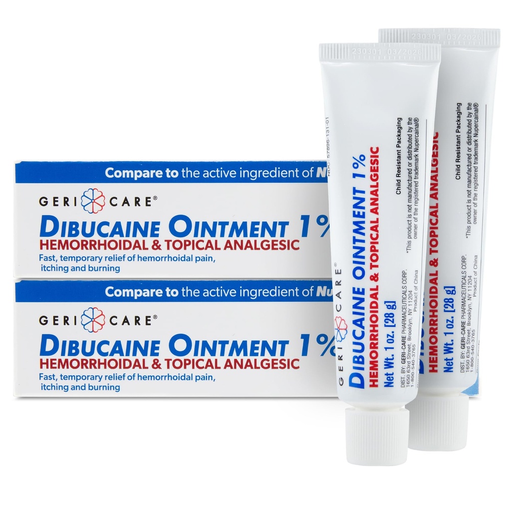 GeriCare Dibucaine Hemorroïde Zalf 1% Pijn-Relief Aambei Cream 