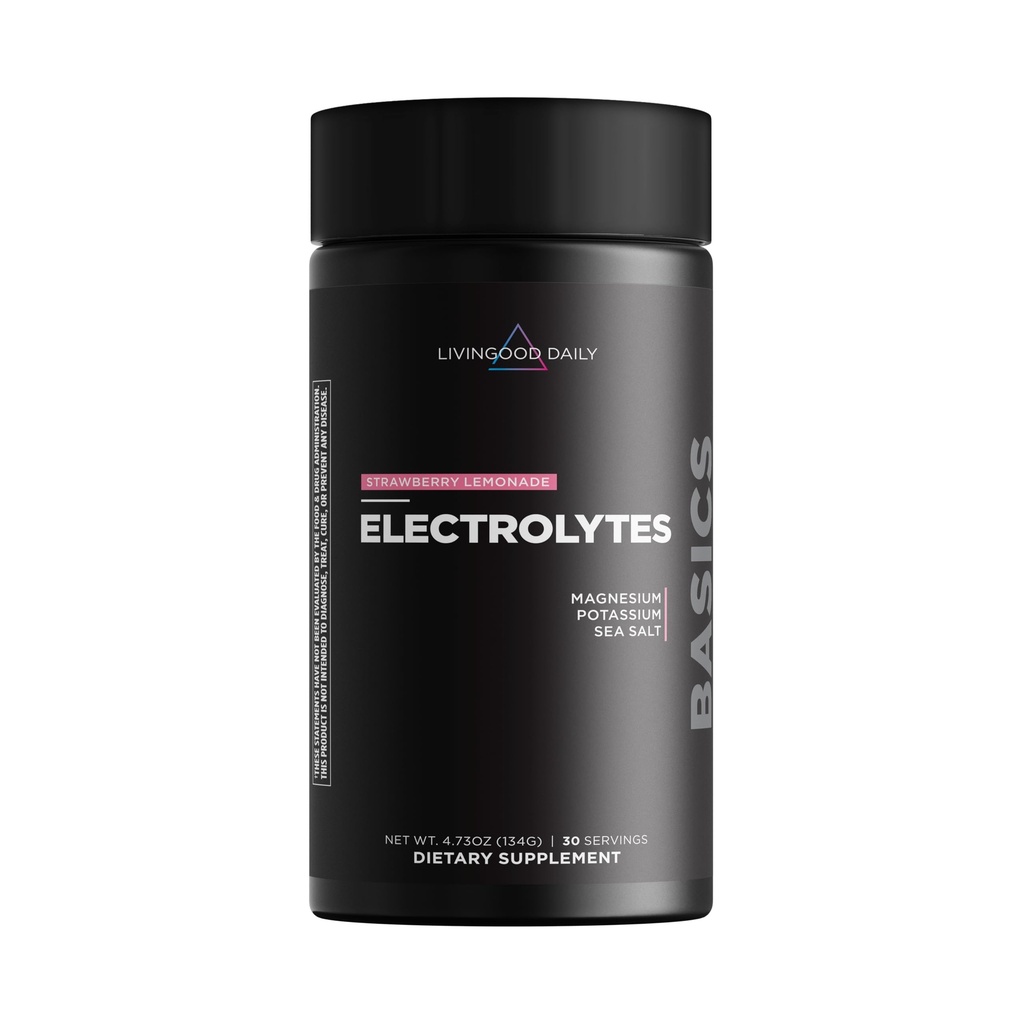 Livingood Daily Electrolytes Powder, Electrolytes Hydration Drink Mix with Vitamine C, Magnesium, Taurine & Sea Salt, Electrolyte Supplement for Energy & Hydration, Keto, Strawberry Lemonade, 30 Srvgs