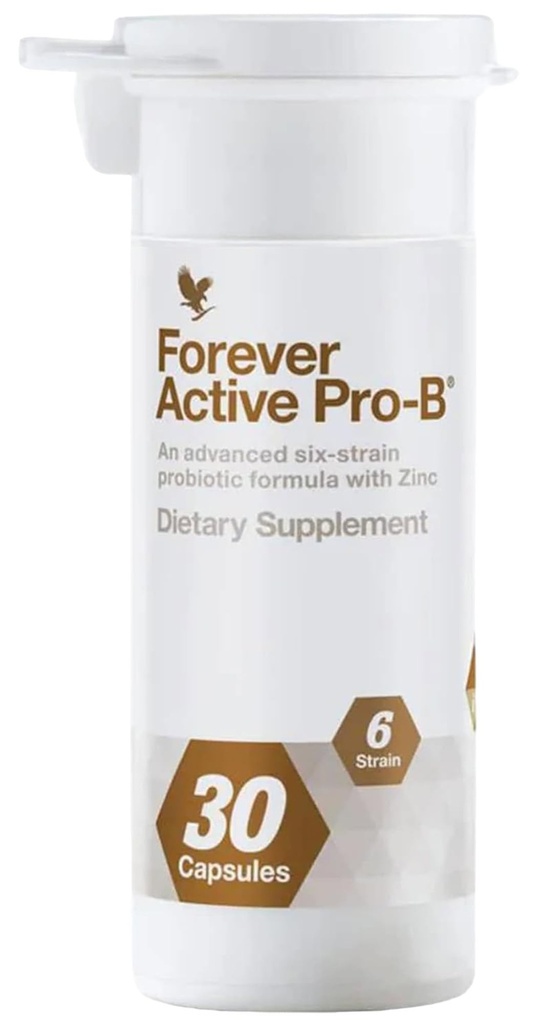 Forever Living - Active Pro-B - Probiotique avancé avec 8 milliards CFU et 6 souches synergiques - Soy et sans gluten - 30 capsules