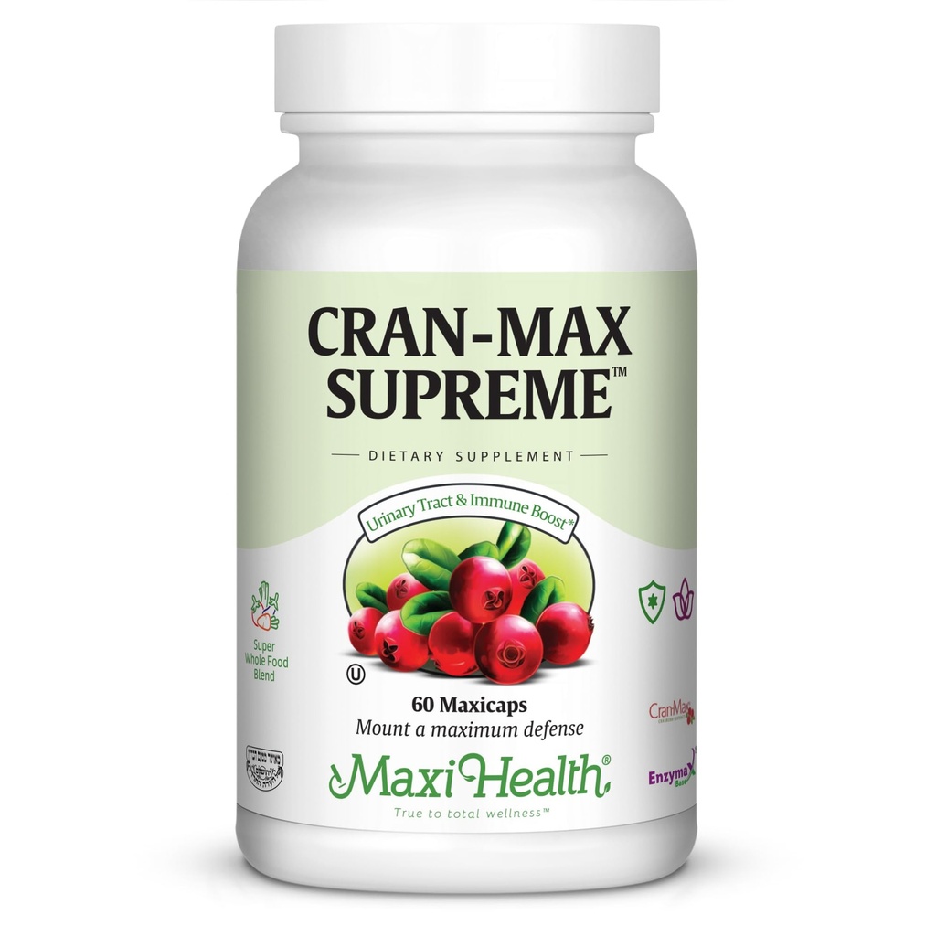 Maxi-Health CranMax Supreme Cranberry Supplement Capsules - Soutien au trac urinaire et immunitaire - 60 Compte - 1 mois d'approvisionnement