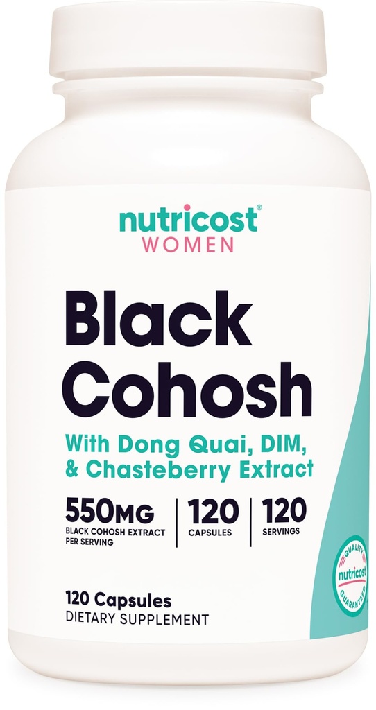 Nutricost Black Cohosh voor vrouwen 660mg, 120 Capsules - met Don Quai, DIM, en Chaste Berry, Veggie Caps, Non-GMO, Glutenvrij