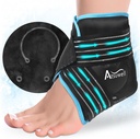 Atsuwell Enkel Ice Pack Wrap, Herbruikbare Gel Ice Pack voor Voet Enkel Heel, Voet Ice Wrap met zachte Plush Lining, Koude Compress therapie voor rustgevende Ongemak, Zwart
