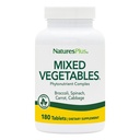 Natures Plus Légumes mélangés - 1300 mg, 180 Comprimés végétariens - Aliments entiers puissants Supplément de phytonutriments, favorise la santé générale - Sans gluten - 60 portions