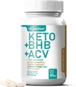Keto ACV BHB Capsules 1600mg for Advanced Weight Loss & Belly Fat Burn - Organic Apple Cider Vinegar with The Mother Ketones Vegan Supplement - with Vitamin D3 Zink Chromium for Men Women