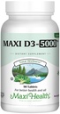 Maxi Health Vitamin D3 5000 IE (125 mcg) - High Dose Vitamin D 5000 IE - Healthy Bones, Teeth, Immune Support - Kosher Pure High Potency Vit D3 (90 tabletten)