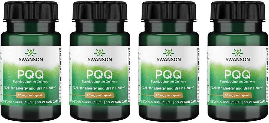 Swanson Pqq Pyrrolochinoline Quinon 20 mg 30 Veg Caps (4 verpakkingen)
