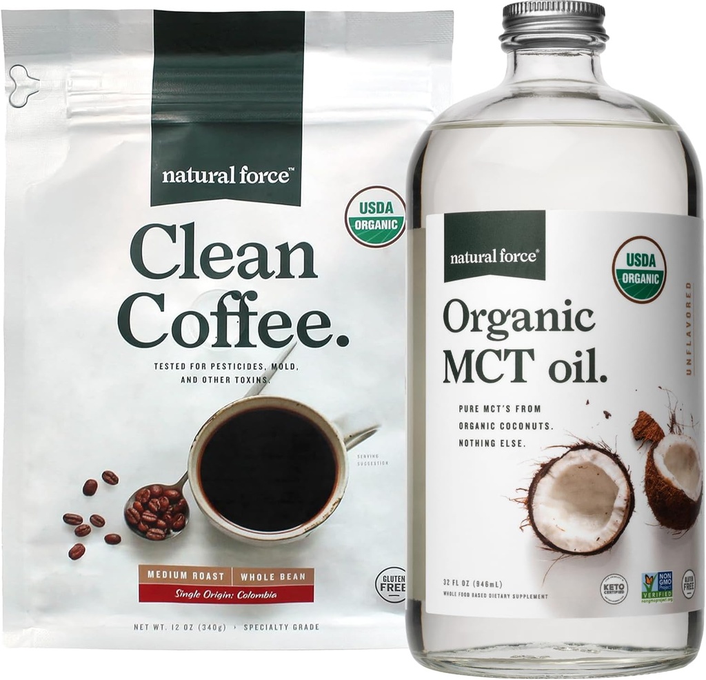 Natural Force Organic Clean Coffee + Organic MCT Oil Bundle 