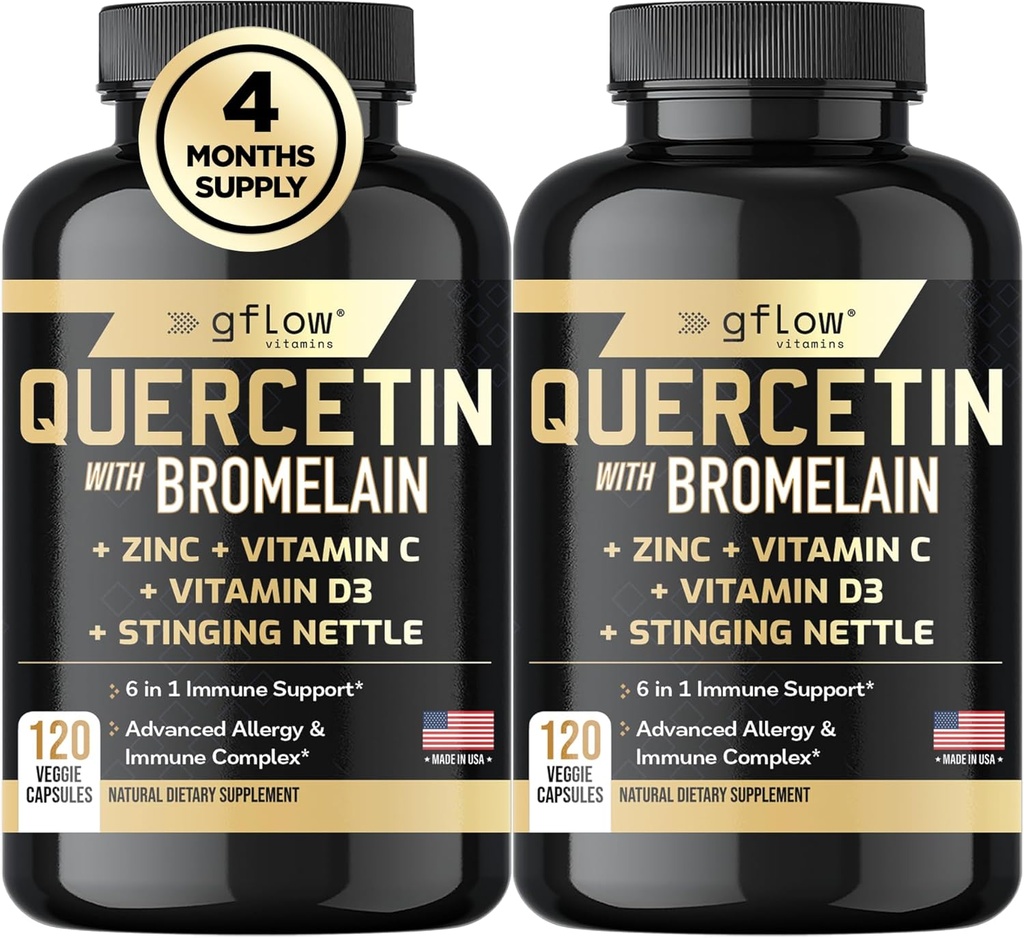 Quercetine met bromelaïne, Stinging Nettle Supplement, Zink Vitamine C Vitamine D 
