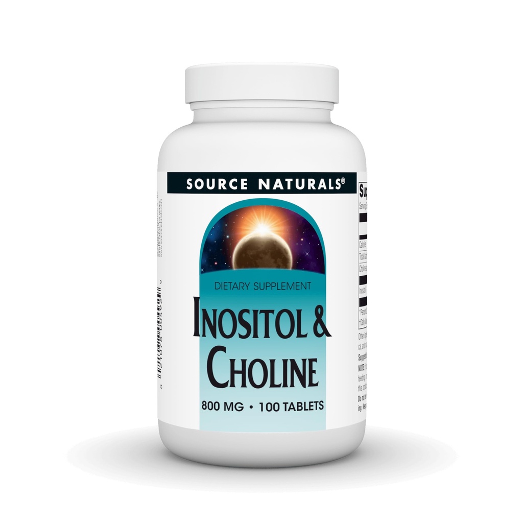 Source Naturals Inositol et Choline 800 mg soutient la fonction nerveuse saine - 100 comprimés