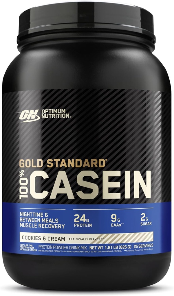 Optimale Voeding Goud Standaard 100% Micellar Caseïne Proteïne Poeder, Slow Digesting, Helpt Houdt u volledig, Overnight Muscle Recovery, Cookies en Cream, 1,81 Pond (Verpakking mei Vary)