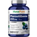 NusaPure Pterostilbene 250mg per Veggie Caps, 60 Telling (Non-GMO, Veganist)