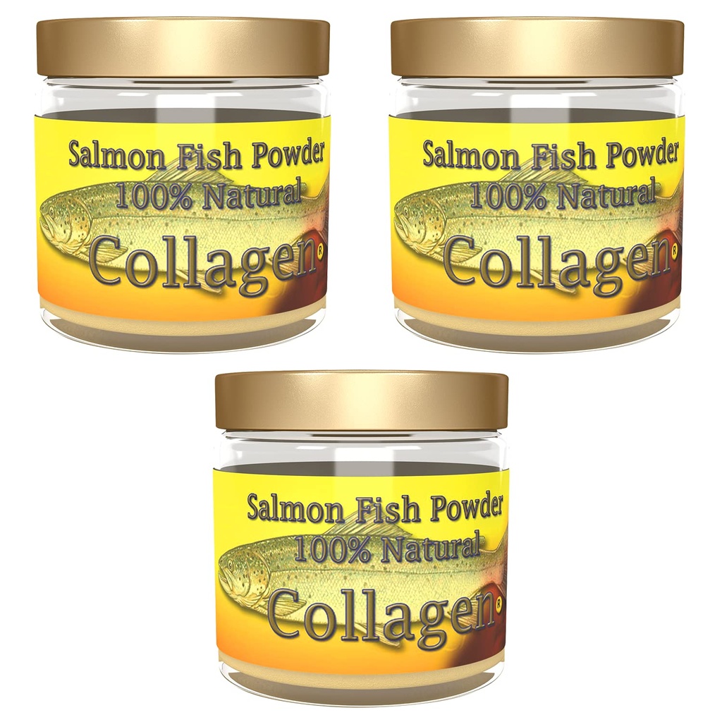 Salcoll Collageen - 100% Natural Bioactive Marine Collageen Powder - Unflavored, Kosher, kan helpen Bone, Joint, Skin, Hair Health, 3 Pack, Drie maanden Supply