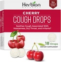 HERBION Naturals Cough Drops, Dieetsupplement, Soothes Hoest, voor volwassenen en kinderen ouder dan 6 jaar, Geen kunstmatige smaak, Geen toegevoegde kleur (18 tellen (pakket van 1), Cherry)