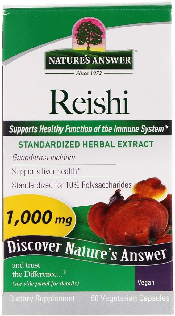Nature's Antwoord Reishi Mushroom Gestandaardiseerde Capsules, 60-Count 