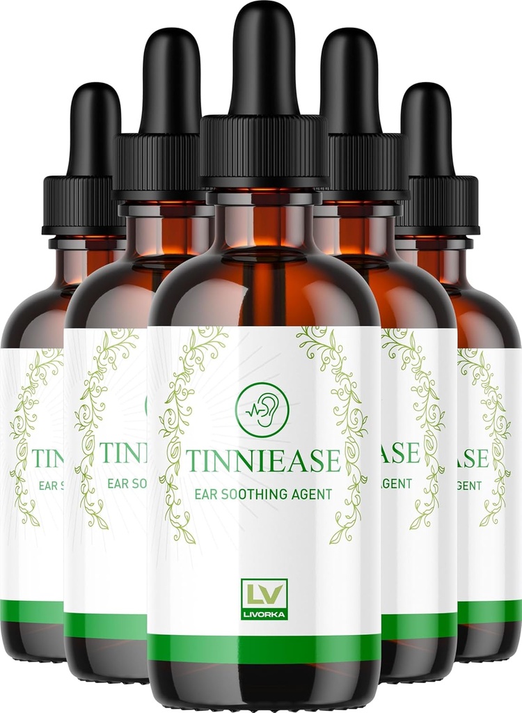 LIVORKA (5 Pack) Tinniease druppels, Tinniease druppels voor gehoorondersteuning, Tinni Ease druppels, Tinniease oordruppels, 5 flessen voor 150 dagen
