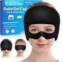 Hoofdpijn Relief Hat, verzachtende Migraine Relief Cap Gel Ice Head Wrap Hoofdpijn Ogen Masker voor Sinus, Puffy Eyes, spanning en stress Relief - warme en koude therapie