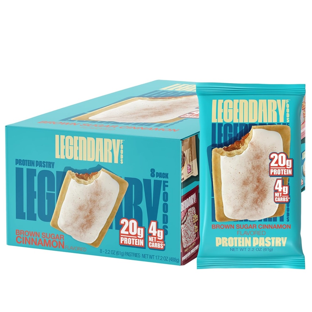 Legendary Foods 20gr Proteïne Pastille 9-pack Bundle - Low Carb Tasty Proteine Bar Cedric Keto Vriendelijk, Geen suiker toegevoegd Hoge proteïne ontbijt snacks, Gluten gratis Keto Food - Bruine suiker kaneel