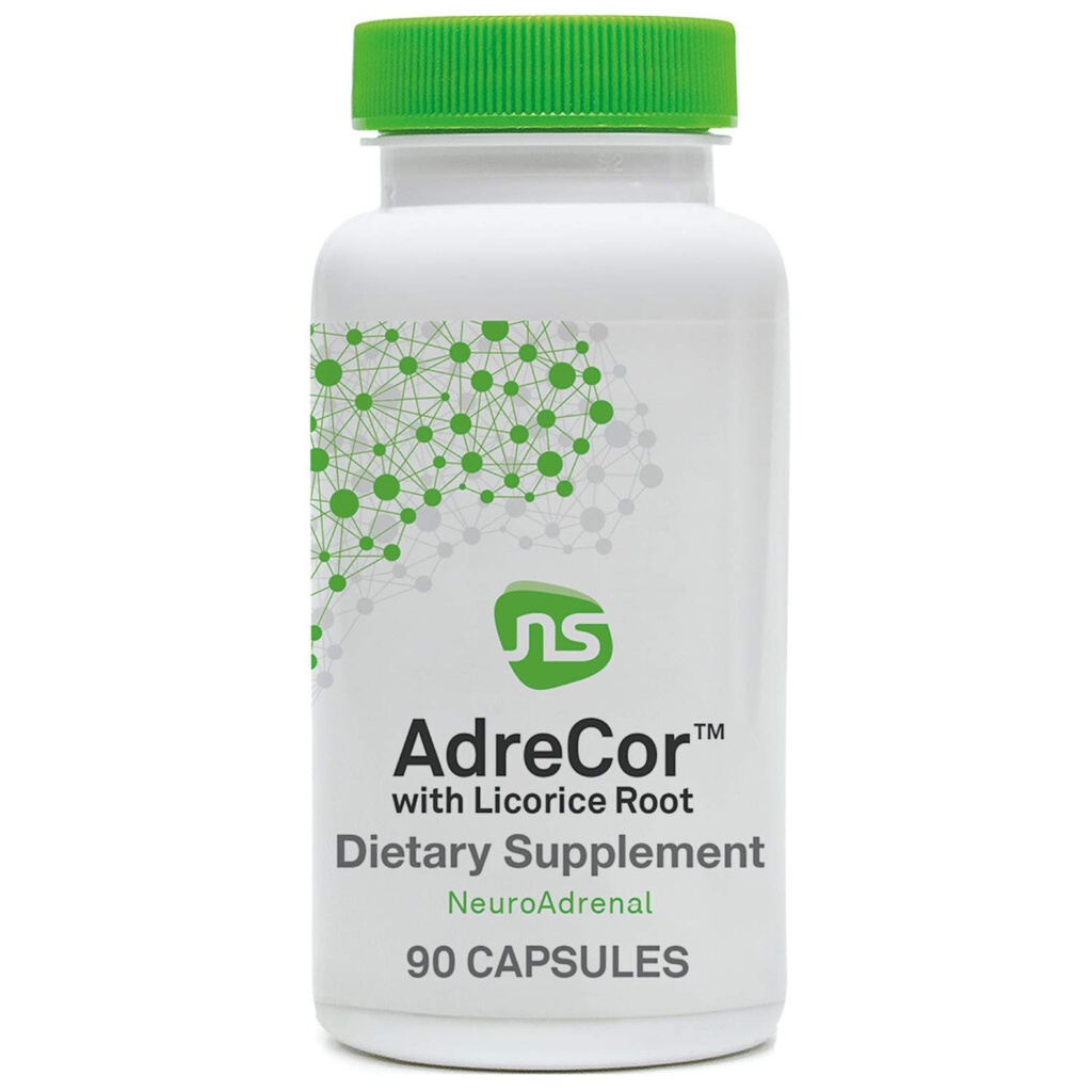 NeuroScience Cortisol Manager & Adrenal Support Supplements for Daily Energy - AdreCor with Licorice Root - L Tyrosine & More to Combat Fatigue & Promote a Healthy Stress Response (90 capsules)