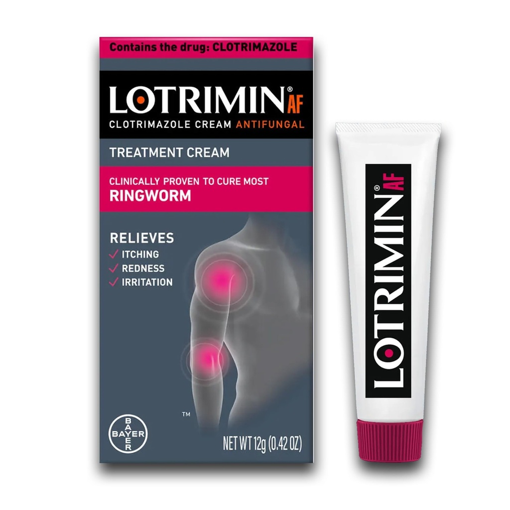 Lotrimin AF Ringworm Cream Clotrimazole 1% - Crème antifongique efficace prouvée cliniquement traitement de la plupart des Ringworm, pour les adultes et les enfants plus de 2 ans, .42 Ounce (12 Grams)