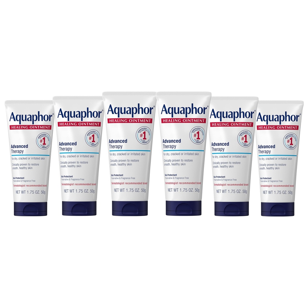 Aquaphor Healing Zalf, geavanceerde therapie Genezing Zalf voor droge huid, huidbeschermer voor droge gebarsten huid - 1,75 oz. Tube (verpakking van 6)