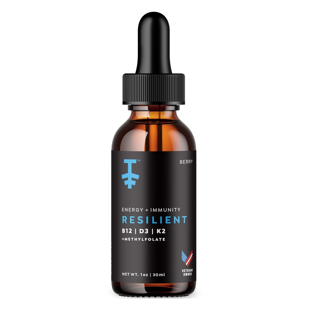 PROTECT resilient vitamine D3 K2 B12 druppels - vloeibare B12 K2 D3 vitaminesupplement met methylfolaat, vloeibare druppels voor energie en terugwinning, methy folaat voor slaap & Mood - natuurlijke bes 30ml